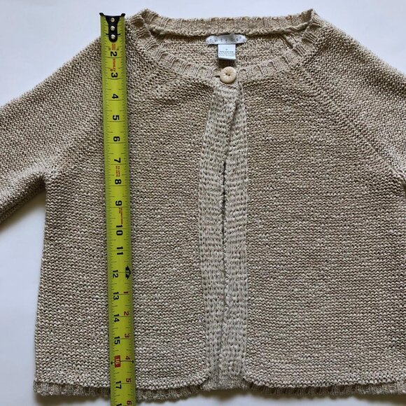 HOST PICK, Tweeds, Sweater, Small, Cream, Open/Bolero Style, w/3/4 bell sleeves - Picture 6 of 6